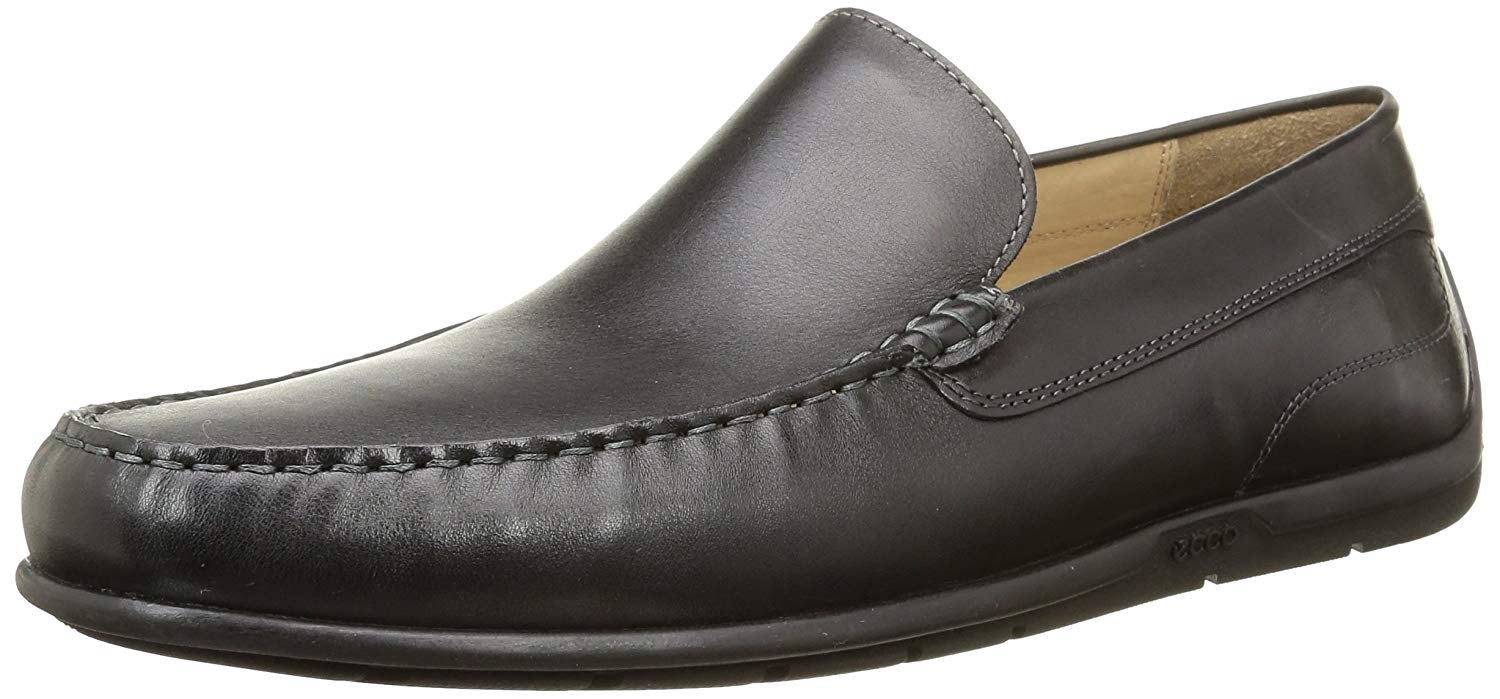 ECCO Mens Classic Moc 2.0 Leather Closed Toe Slip On Shoes, Black, Size ...