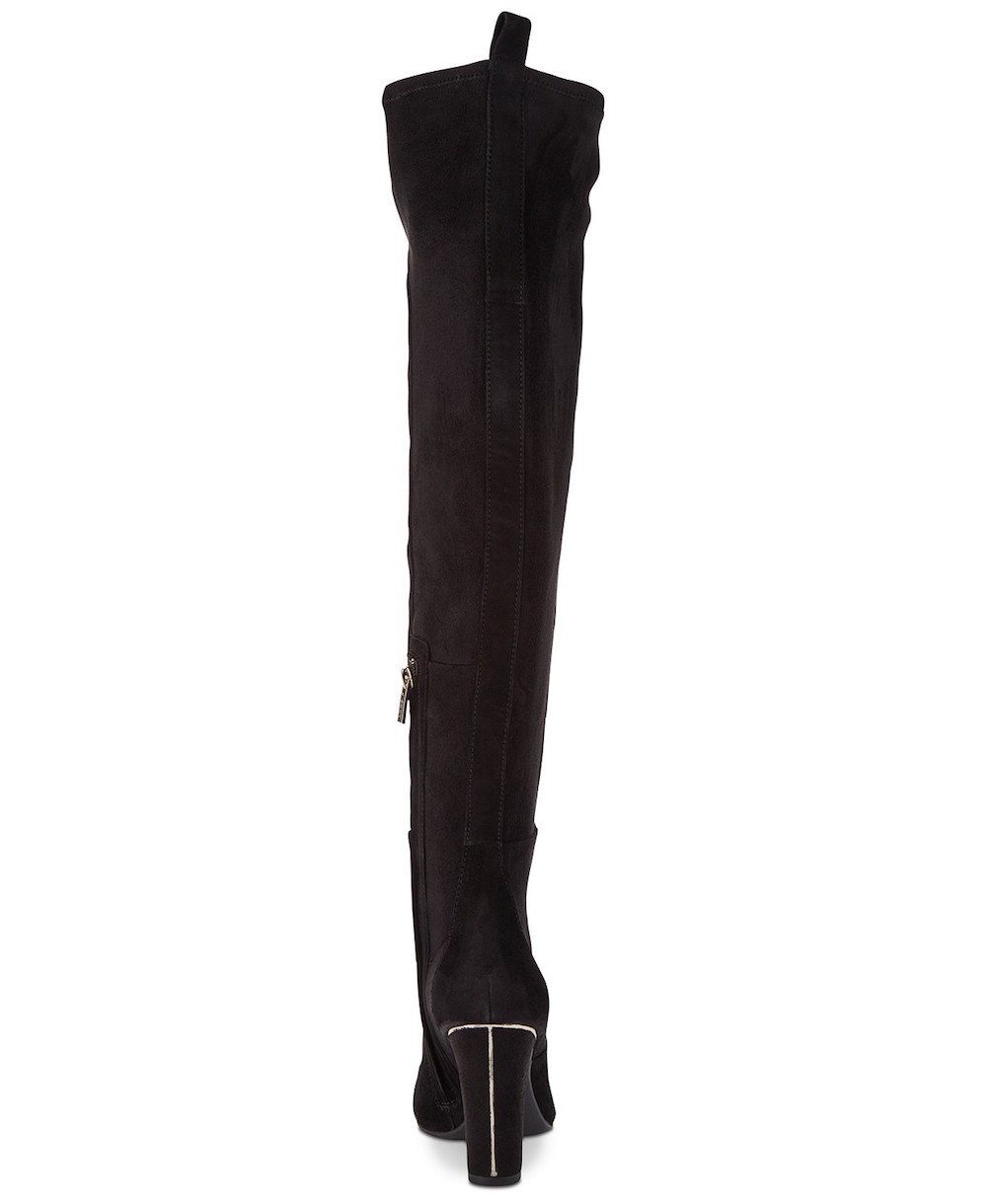 DKNY Womens Sloane Leather Almond Toe Over Knee Fashion Boots, Black ...