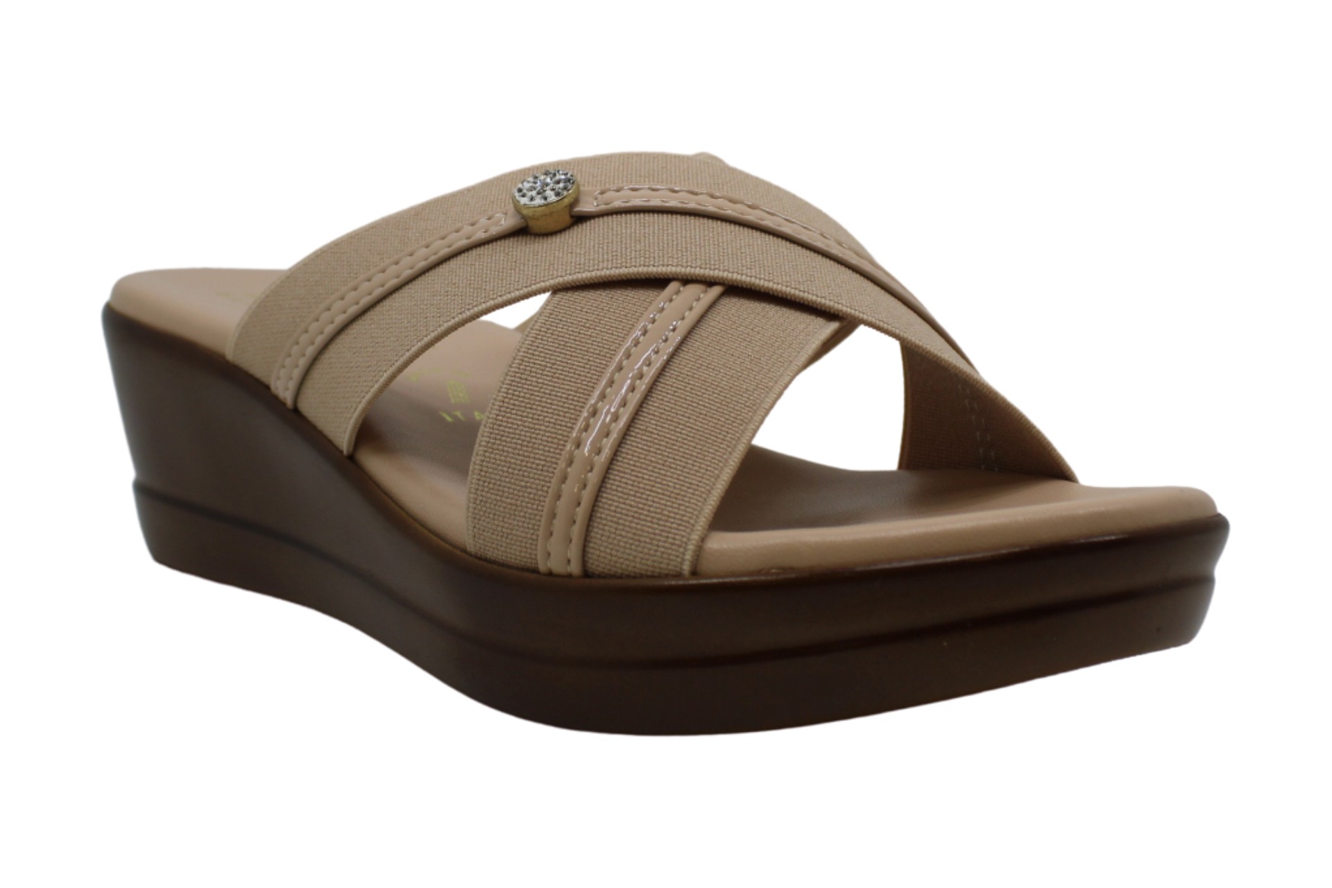 ITALIAN Shoemakers Womens Jeweled Wedge Sandals, Beige, Size 7.0 | eBay