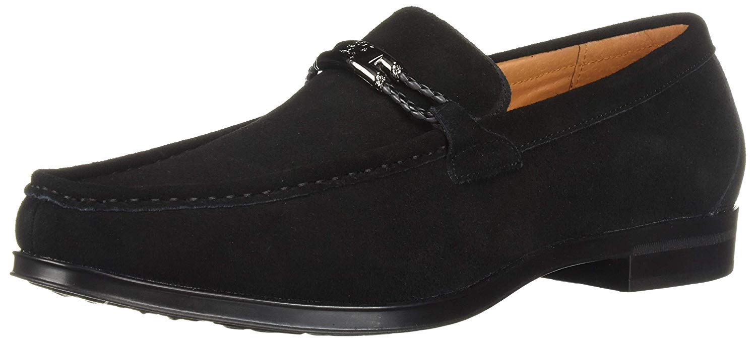 Stacy Adams Mens Neville Leather Closed Toe Penny Loafer, Black Suede ...