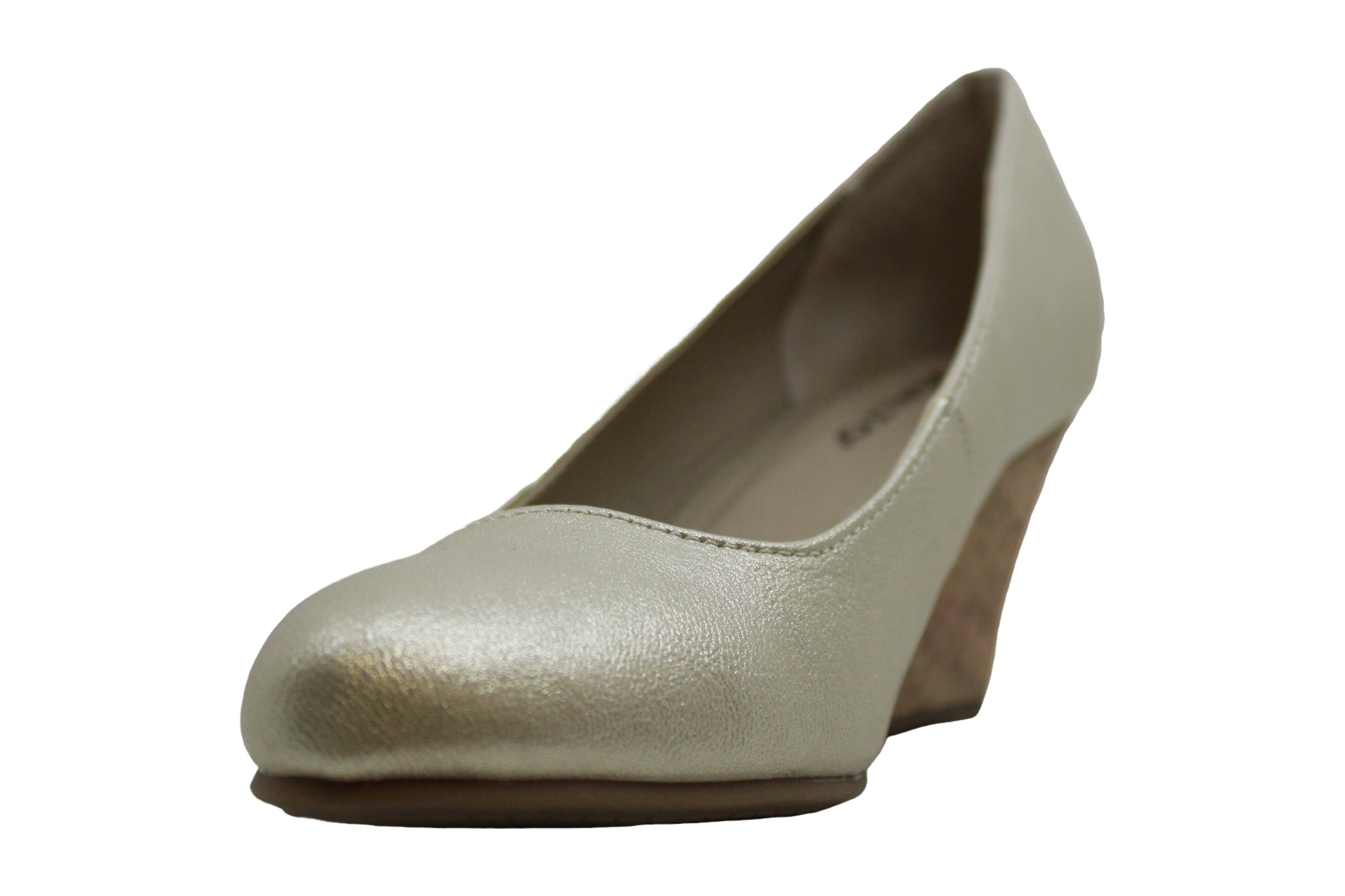 cream closed toe wedges