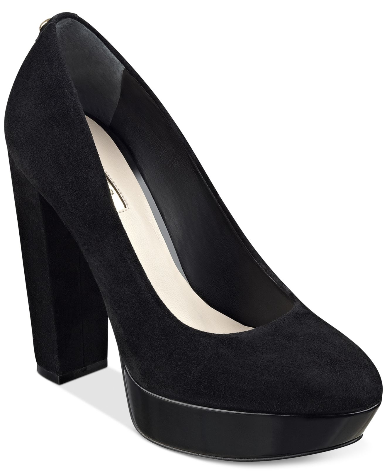 GUESS Womens Padey Closed Toe Platform Pumps Black suede Size 10.0 Xtar GUESS Womens Padey Closed Toe Platform Pumps Black suede Size 10.0 Xtar