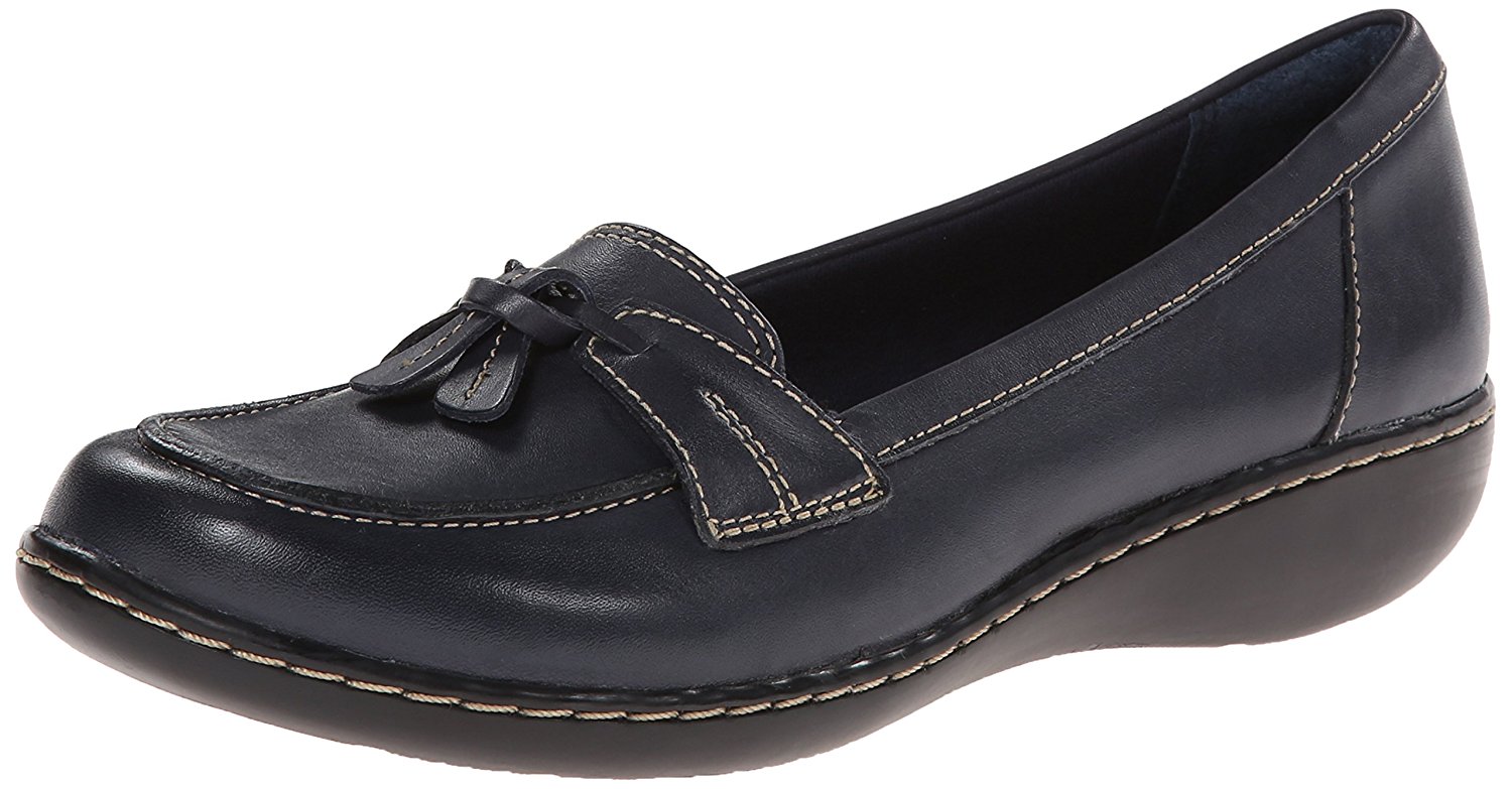 CLARKS Bendables Blue Leather Loafers women's 7.5 W | eBay