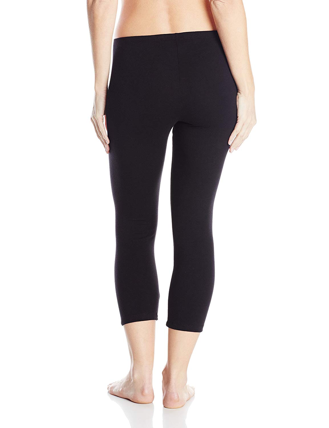 No nonsense Women's Cotton Capri Leggings, Black, Large, Black, Size 2. ...