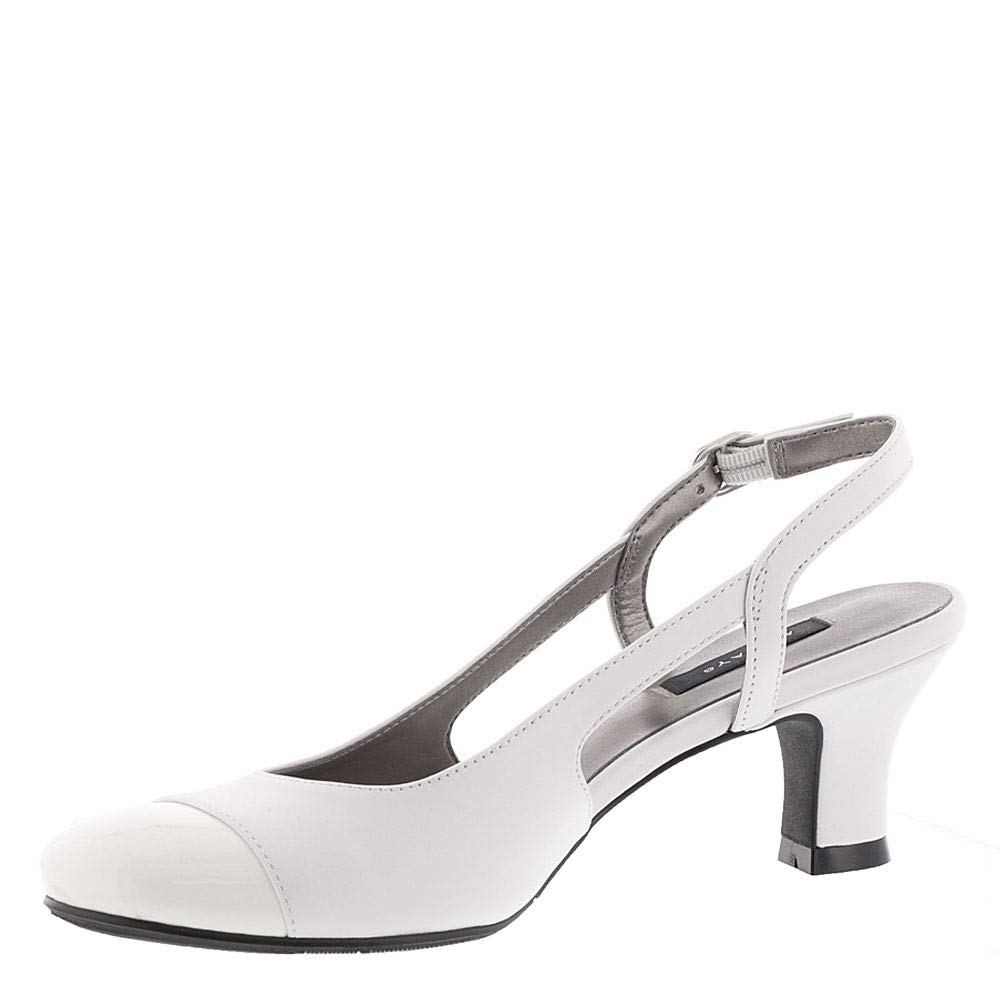 cap toe sling back heels