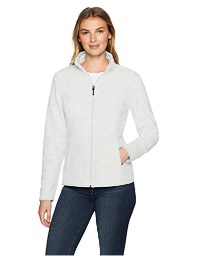 Essentials Women's Full-Zip Polar Fleece Jacket, Light, Grey, Size ...