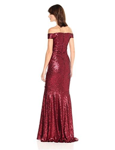 badgley mischka off the shoulder sequin gown
