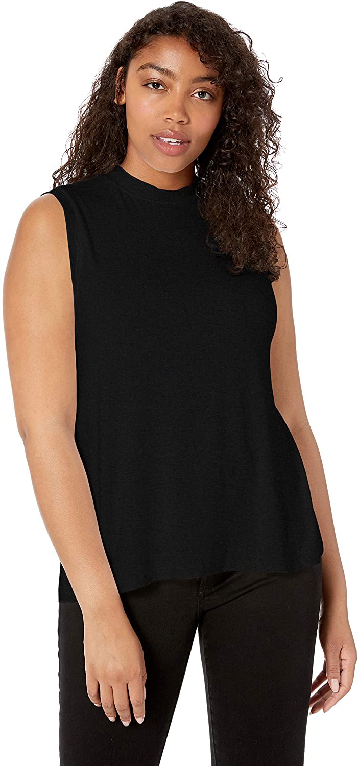 Daily Ritual Women's Jersey Sleeveless Boxy Mock-Neck ...