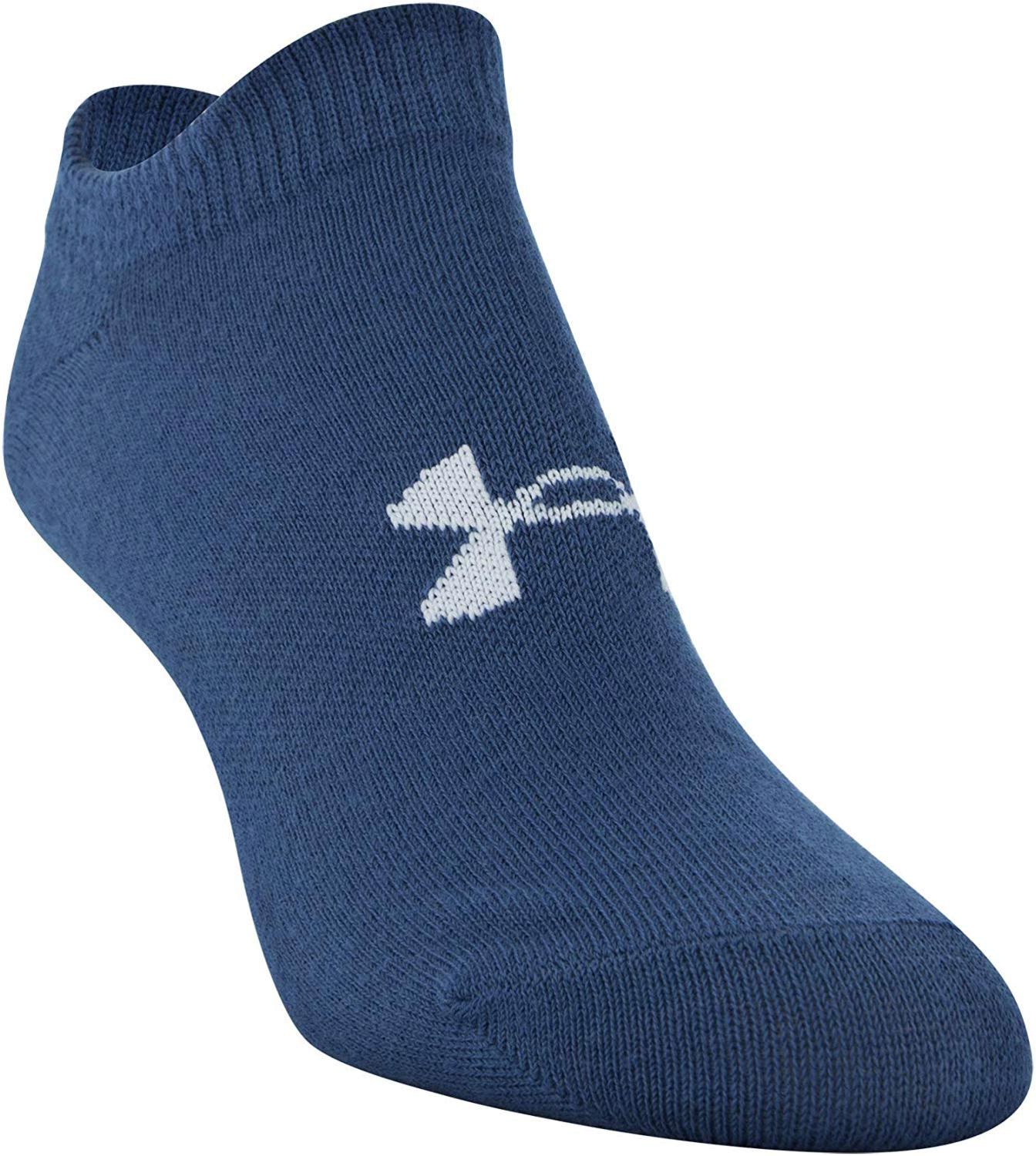 Under Armour Women's Essential 2.0 No Show Socks, 6Pair, Petrol, Blue