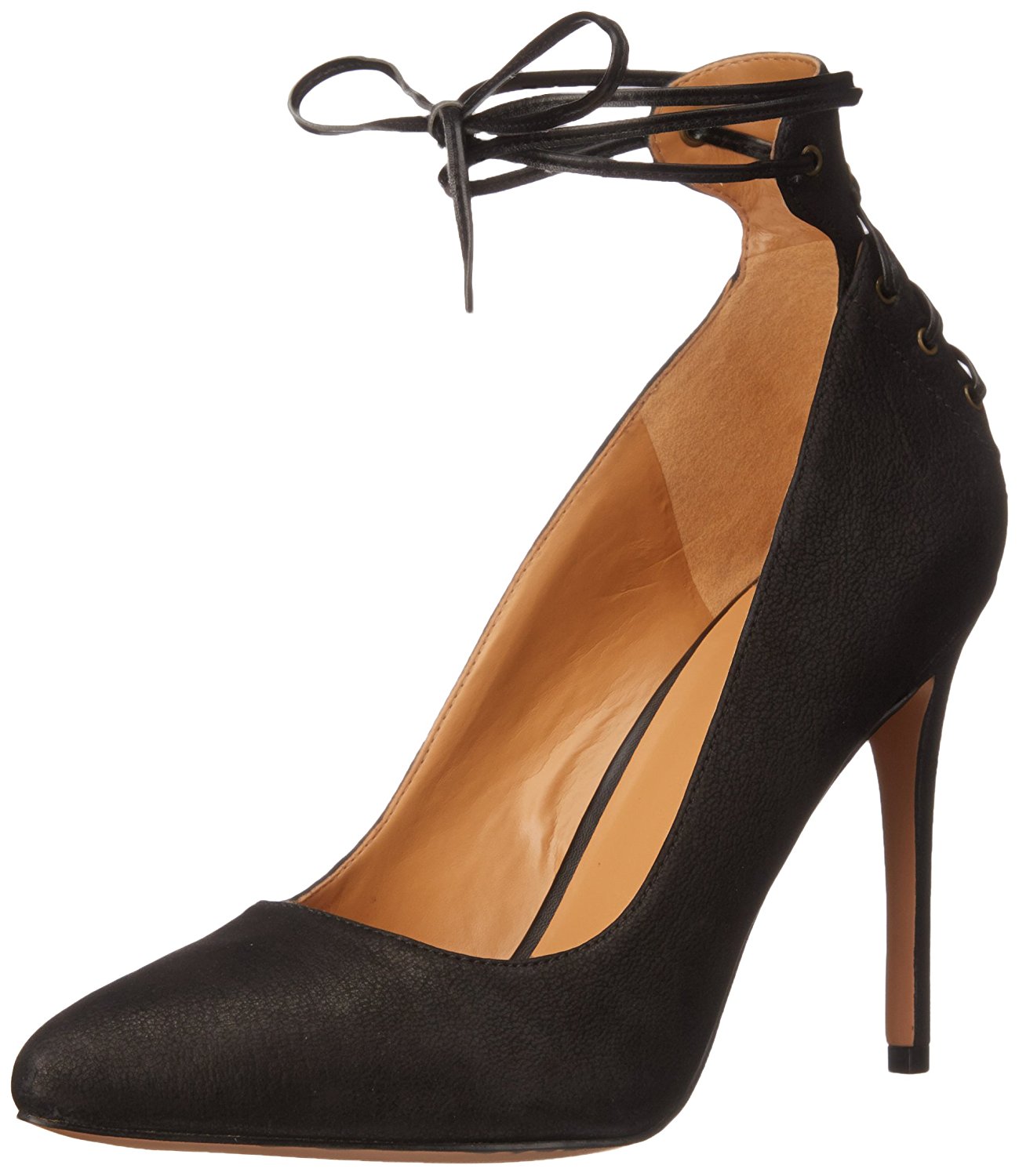 nine west leather & lucite pointed toe pump