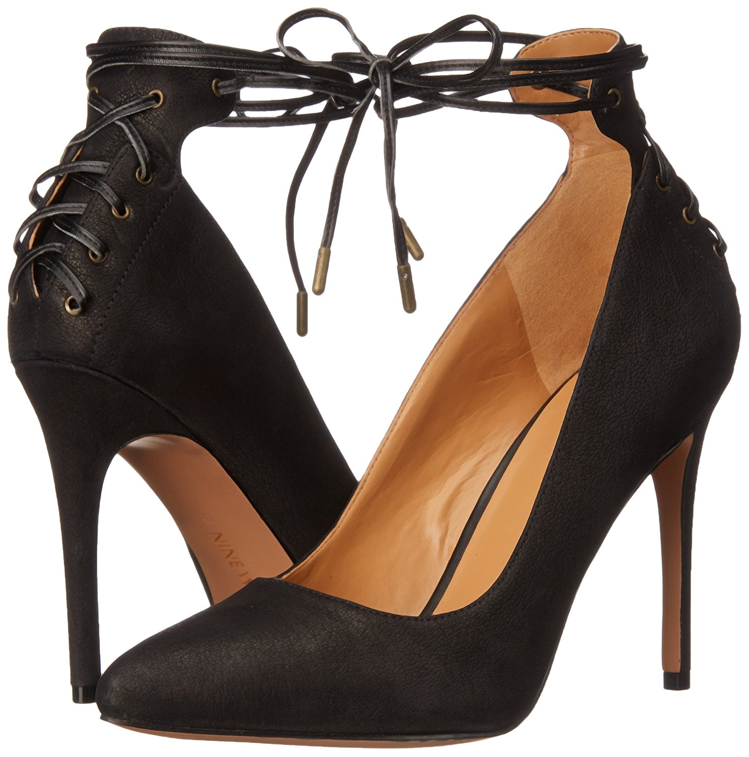 Nine West Womens Ebba Leather Pointed Toe Ankle Wrap Classic Black Size 8.0 Nine West Womens Ebba Leather Pointed Toe Ankle Wrap Classic Black Size 8.0