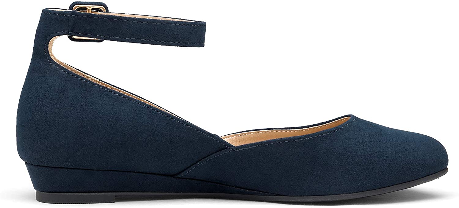 dream pairs women's revona low wedge ankle strap flats shoes