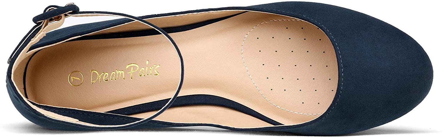 dream pairs women's revona low wedge ankle strap flats shoes