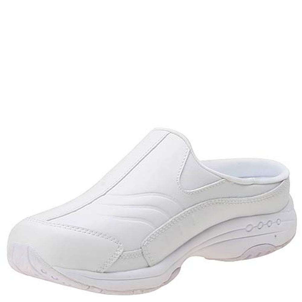 Easy Spirit Womens Travel Time Leather Round Toe Mules, White, Size 6.5