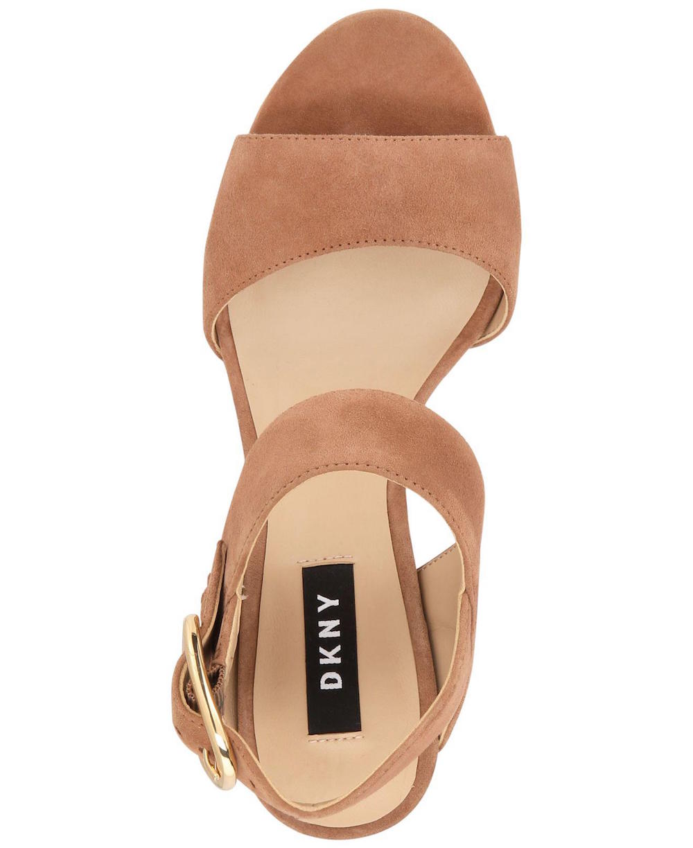 DKNY Womens Bell Leather Open Toe Casual Slingback Sandals, walnut, Size 7.5 RuQ | eBay