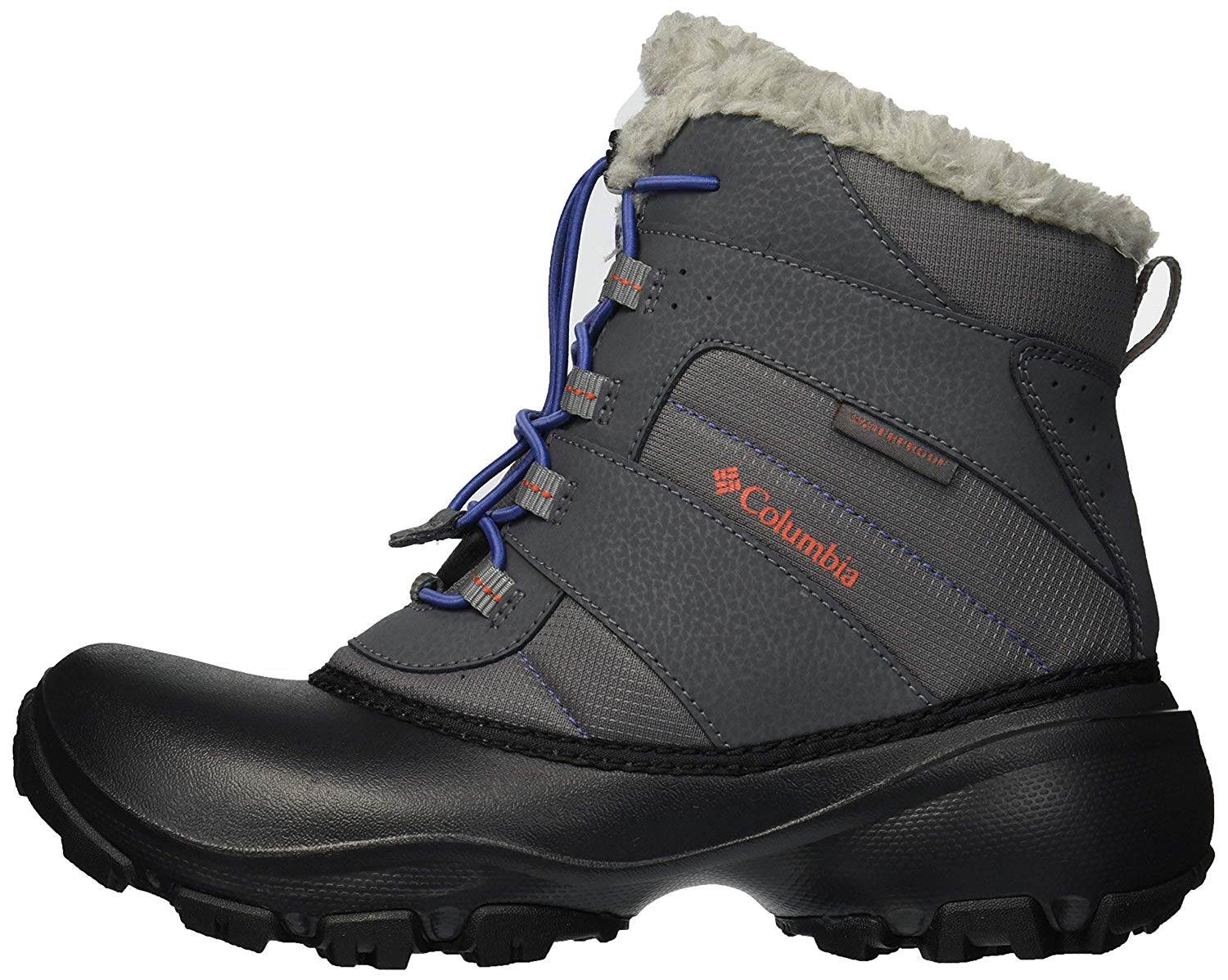 Columbia Kids' Youth Rope Tow Iii Waterproof Snow Boot, Grey, Size 7.0