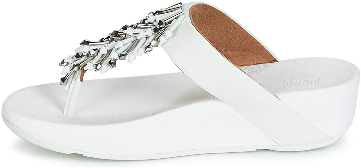 FitFlop Womens Jive Treasure Open Toe Casual T-Strap, Urban White, Size ...