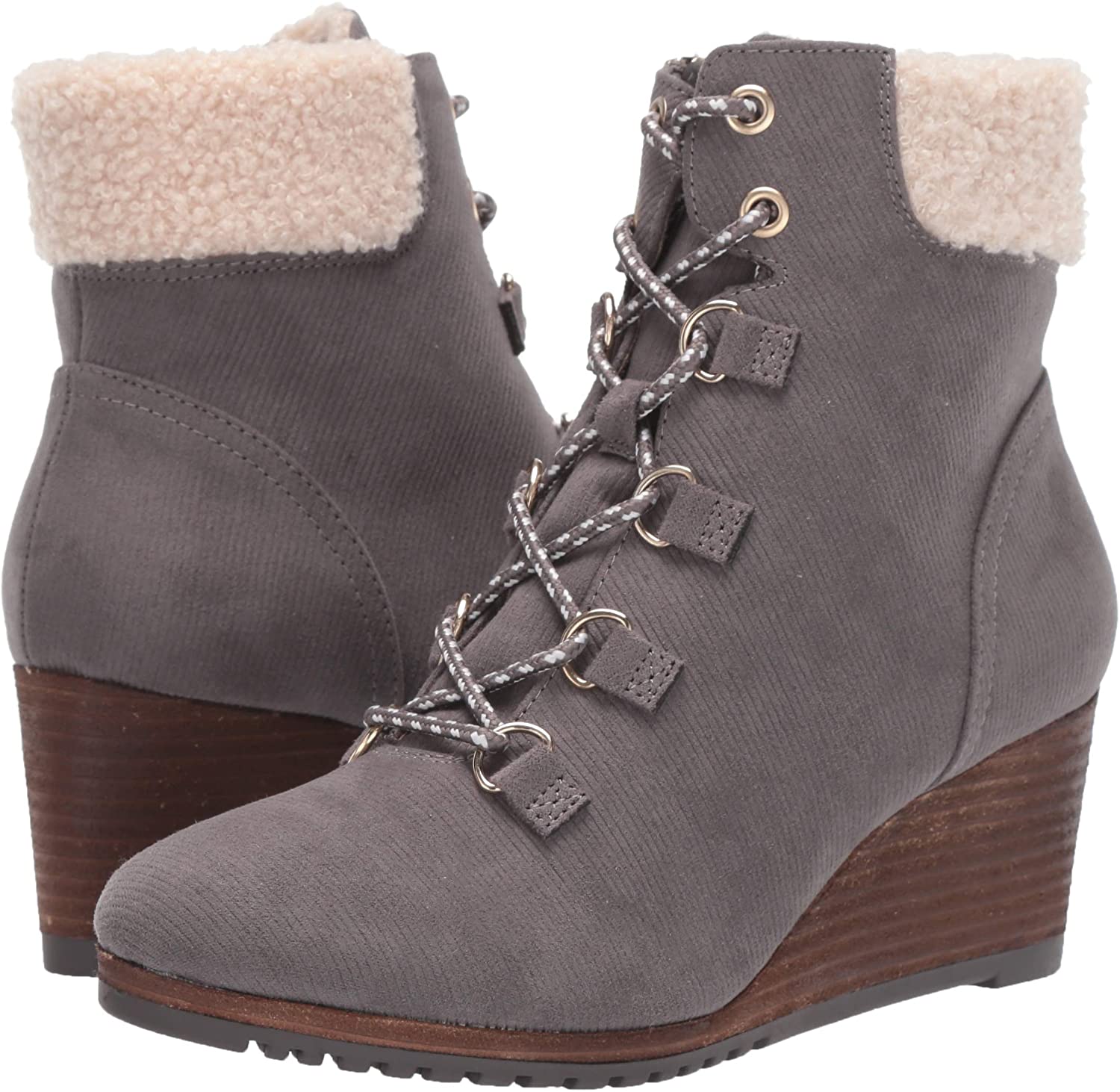dr scholl's create wedge bootie gray