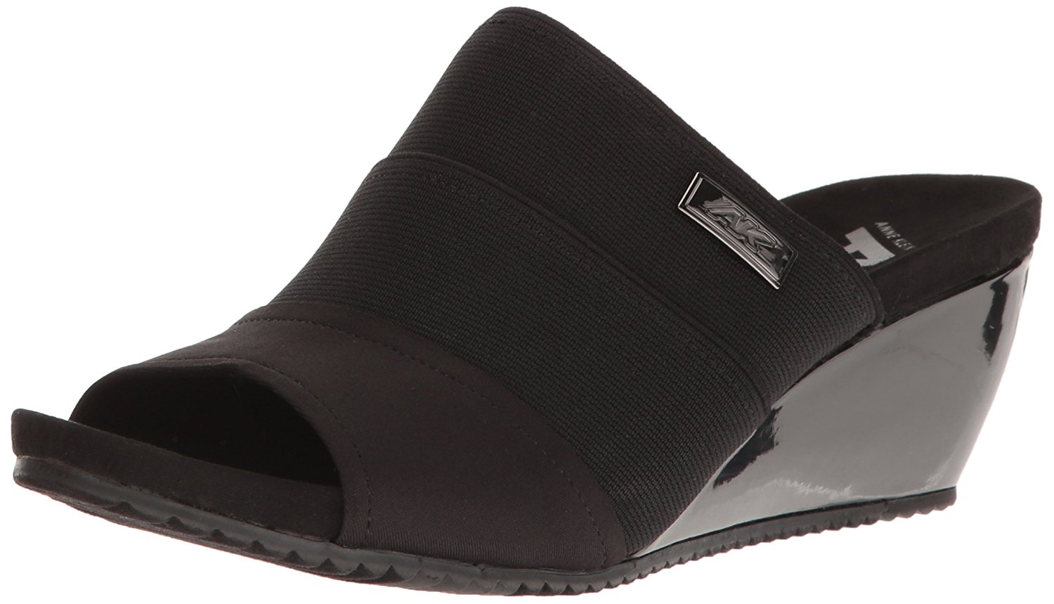 Anne Klein Womens Chanay Fabric Open Toe Casual Slide Sandals Black Size 100 Anne Klein Womens Chanay Fabric Open Toe Casual Slide Sandals Black Size 100