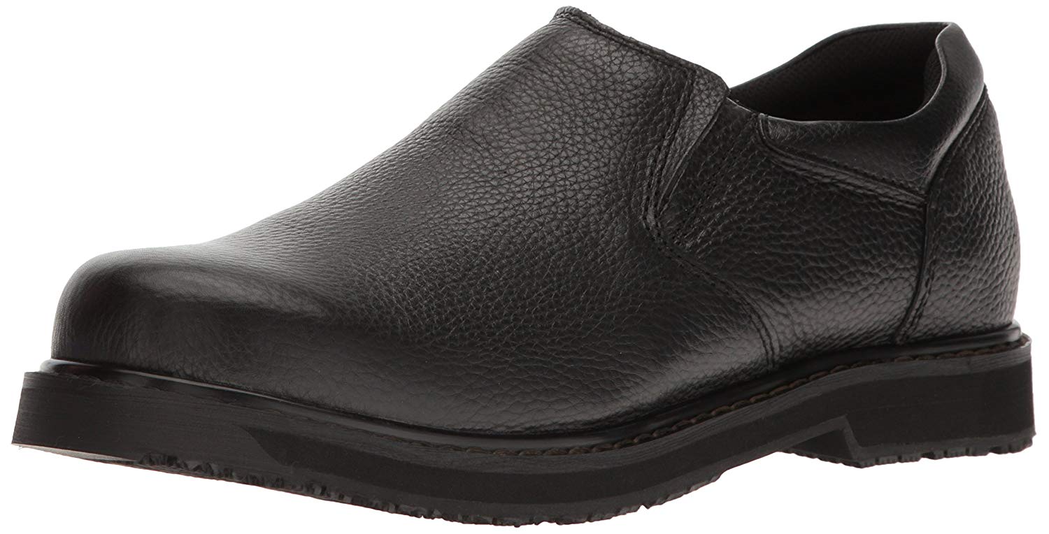 Dr. Scholl's Men's Shoes Ryan Leather Soft toe Slip On Safety, Black ...