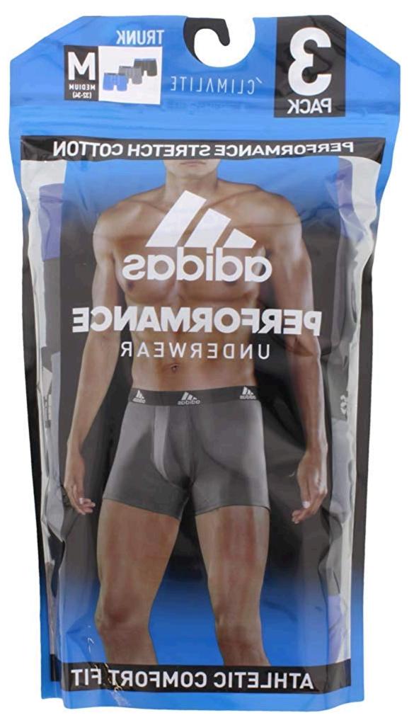 adidas Men's Stretch Cotton Trunk Underwear (3Pack), Bold, Black, Size