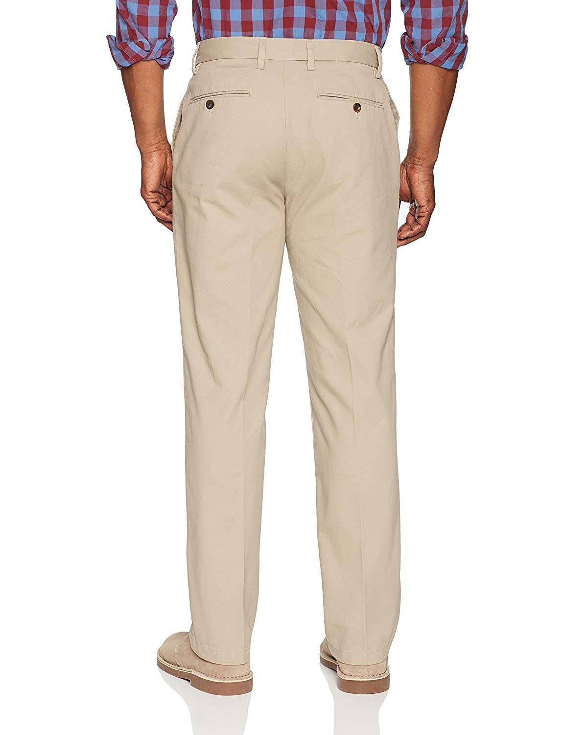 Essentials Men's Classic-Fit Wrinkle-Resistant, Khaki, Size 40W x 28L ...