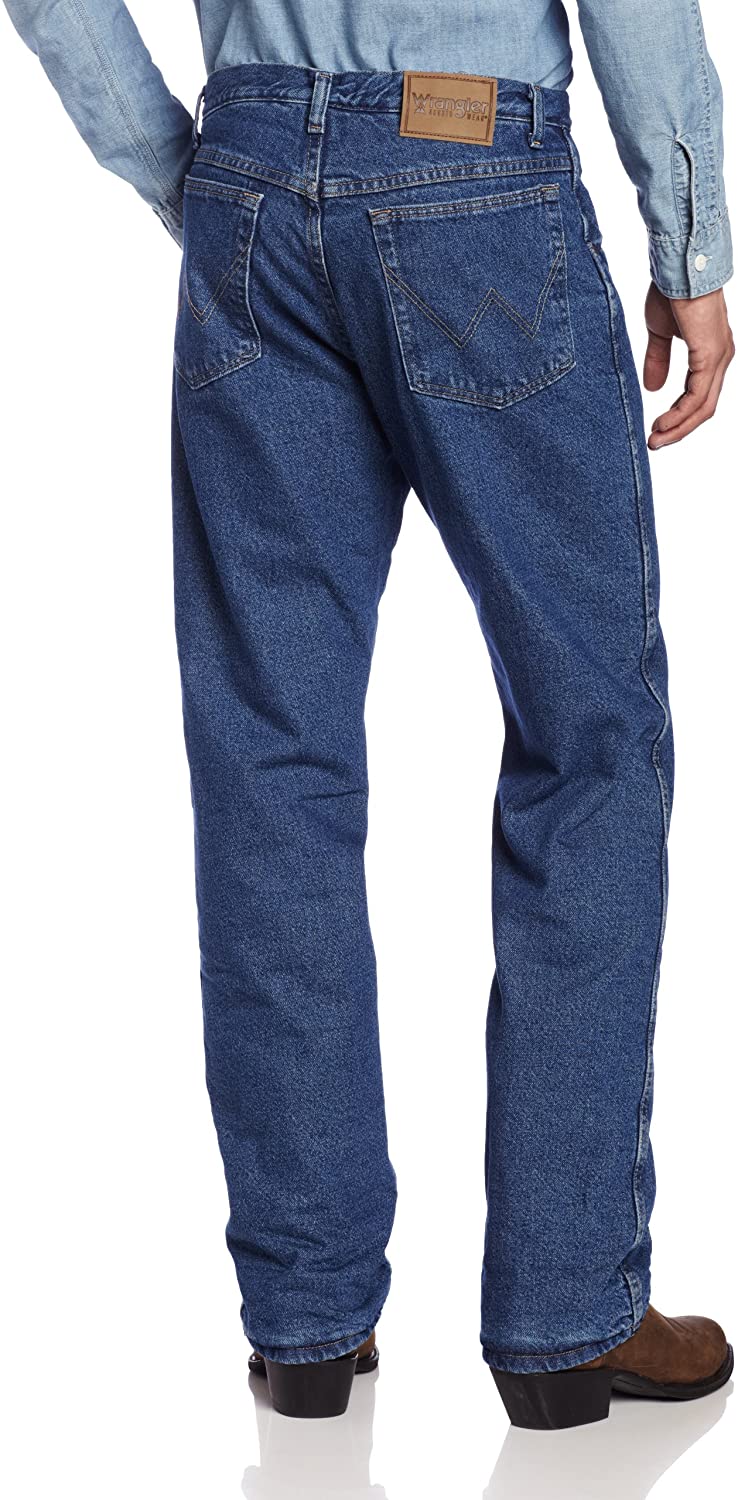 Wrangler Rugged Wear Men's Woodland Thermal Jean, Stonewashed Denim