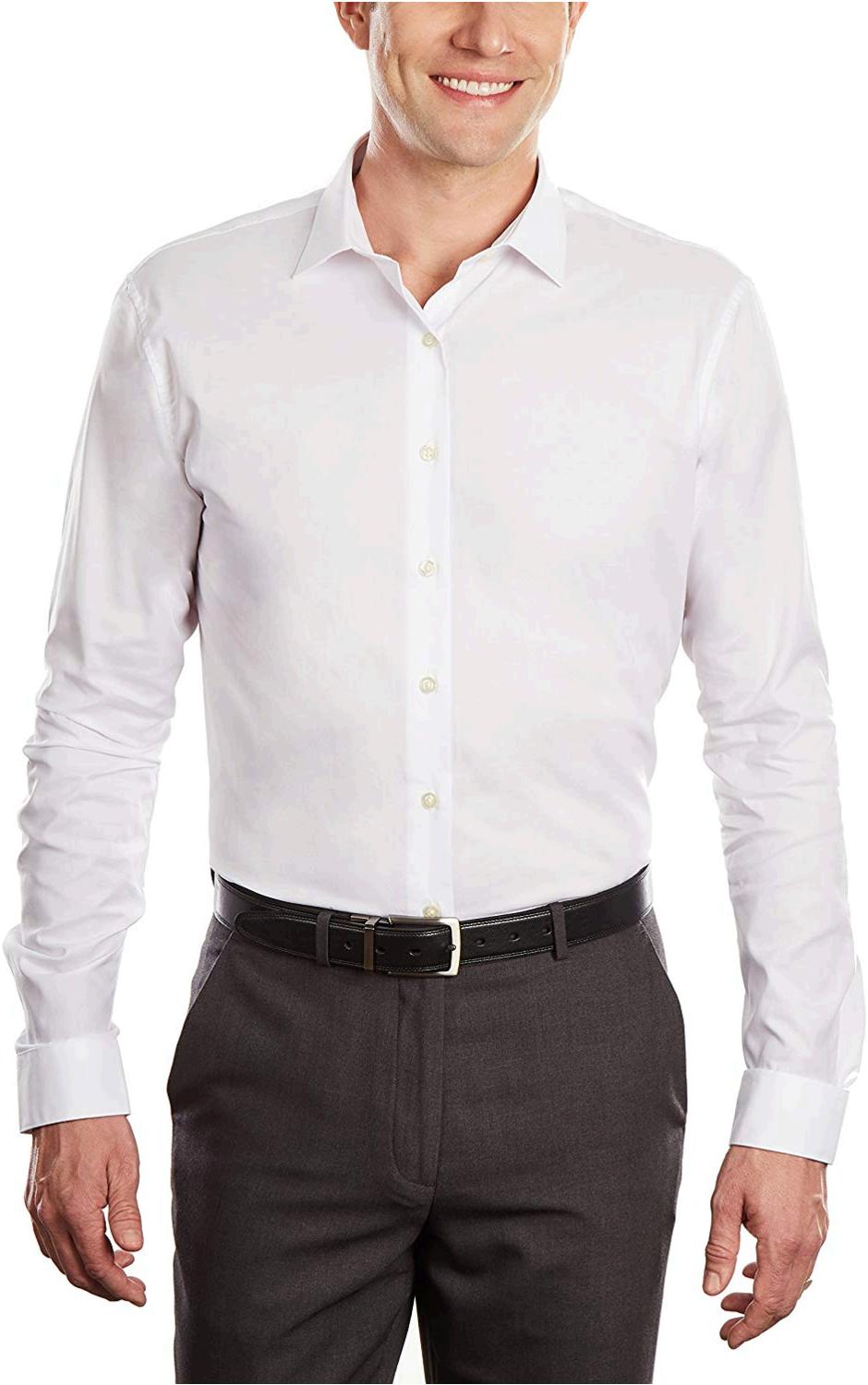 Kenneth Cole Unlisted Camicia Uomo Regular Fit - Manica Lunga, Colletto A Punta, 60% Cotone 40% Poliestere