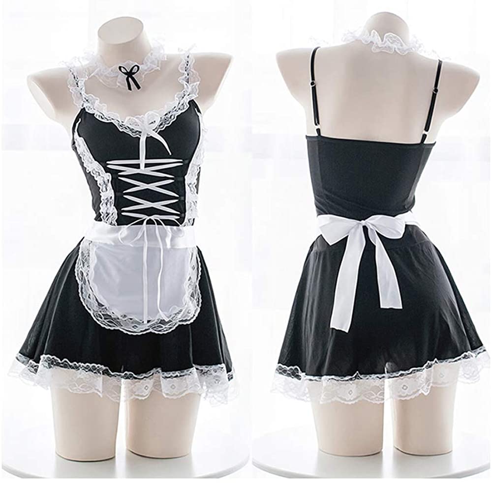 Sexy Uniform Lace Maid Skirt Costume Cosplay Anime Cute Apron Black Size Ebay