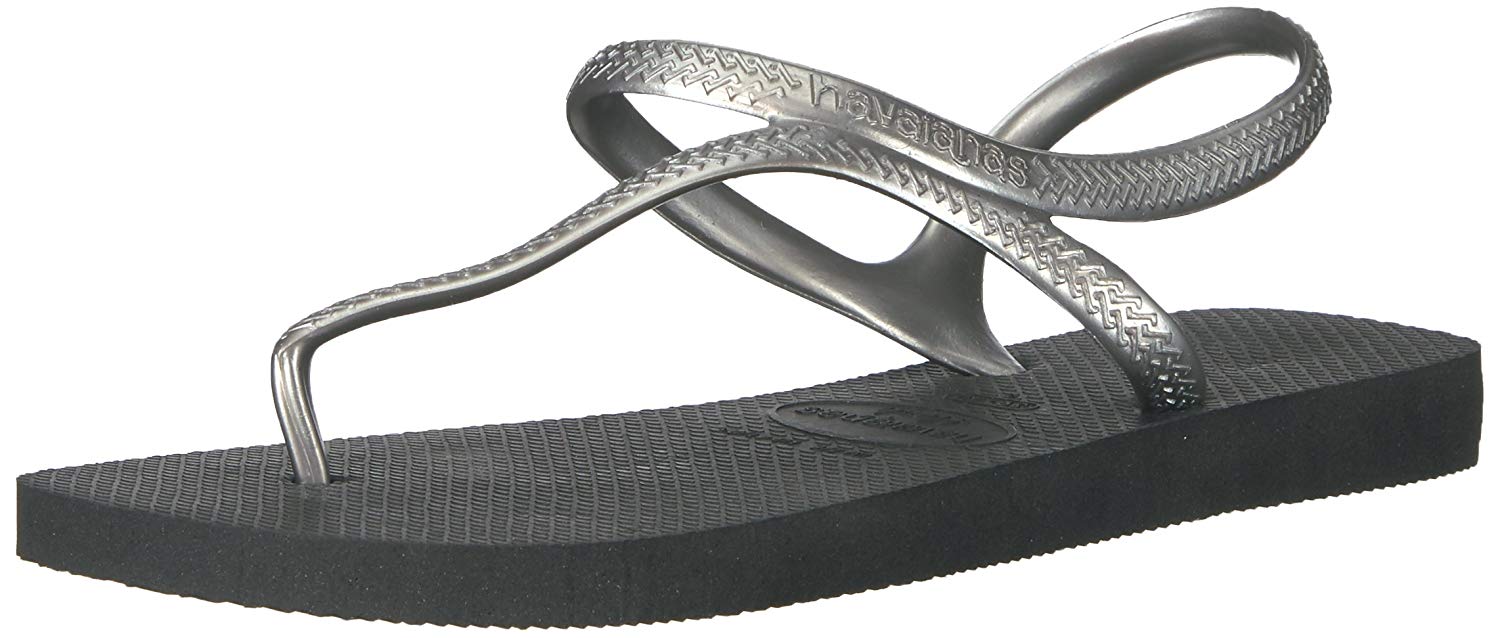 black and silver havaianas
