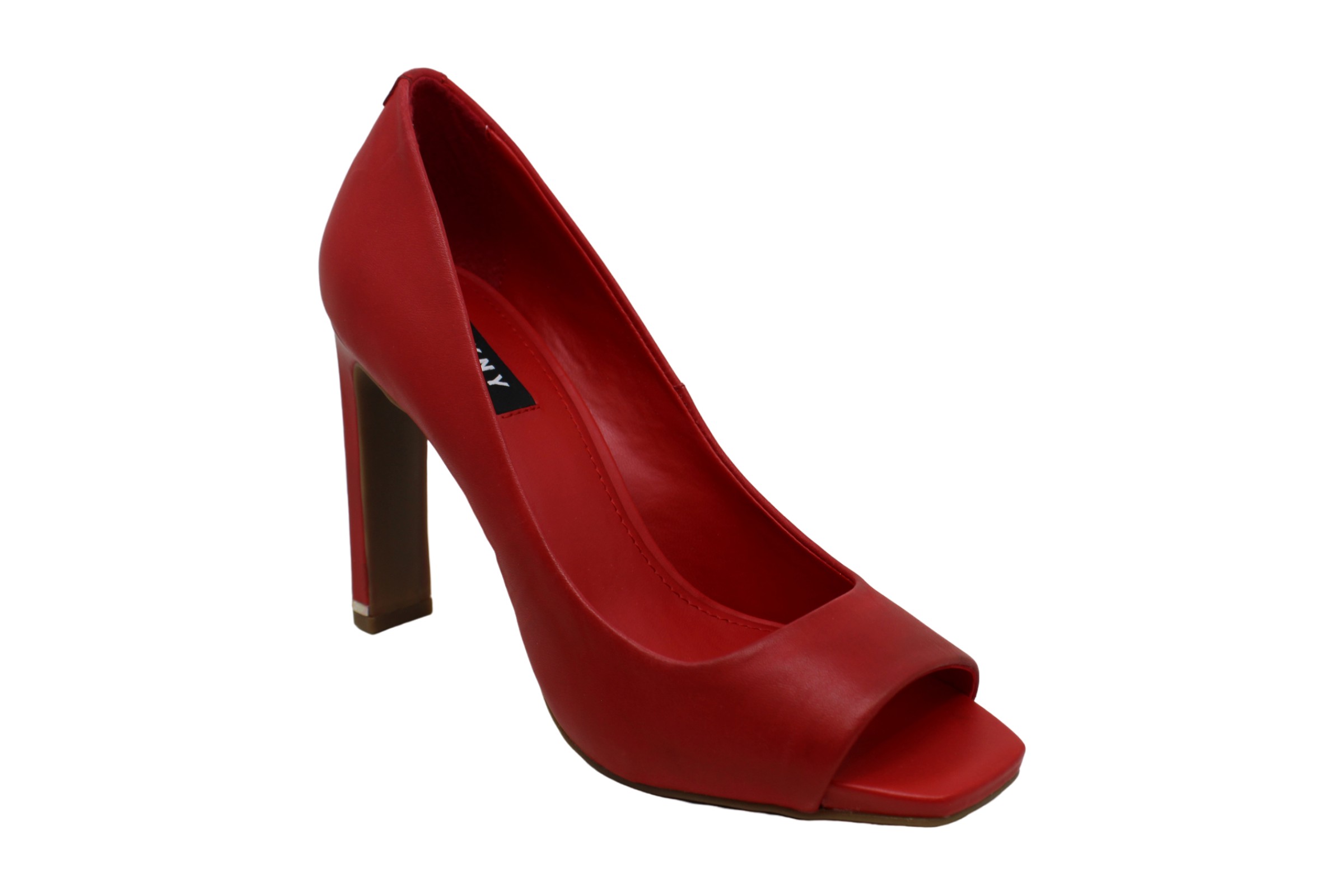DKNY Womens Claudia Leather Peep Toe Classic Pumps, Red, Size 8.0 0JC8