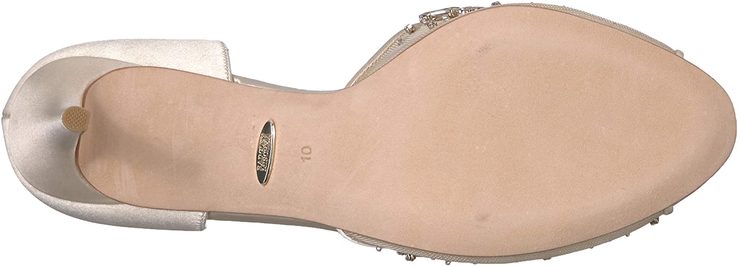 badgley mischka ivory satin shoes