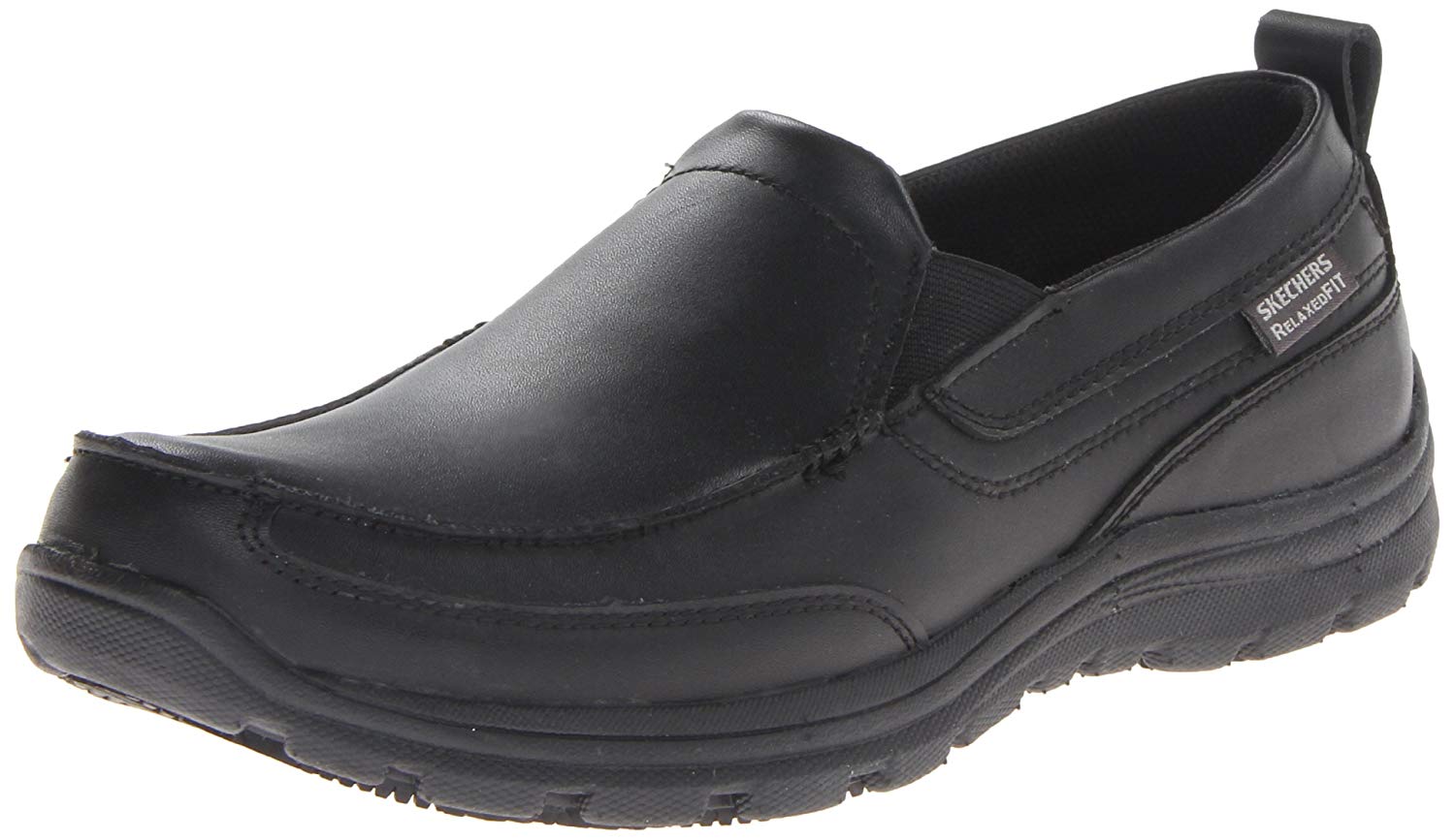 Skechers for Work Men's Hobbes Relaxed-Fit Slip-Resistant Work, Black ...