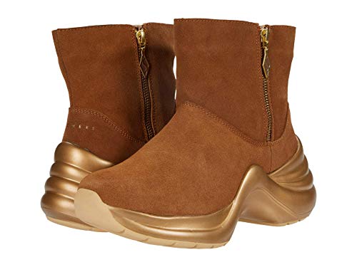 chestnut platform booties