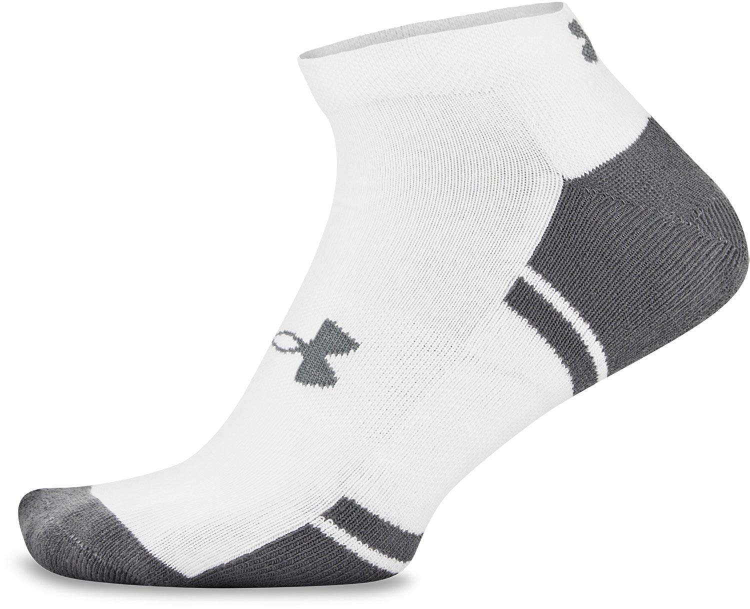 Under Armour Men's Resistor III Lo Cut Socks (6, White/Graphite, Size