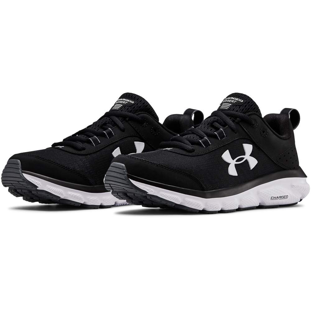 Under Armour Women's Charged Assert 8 Running Shoe, Black/White, Size 9