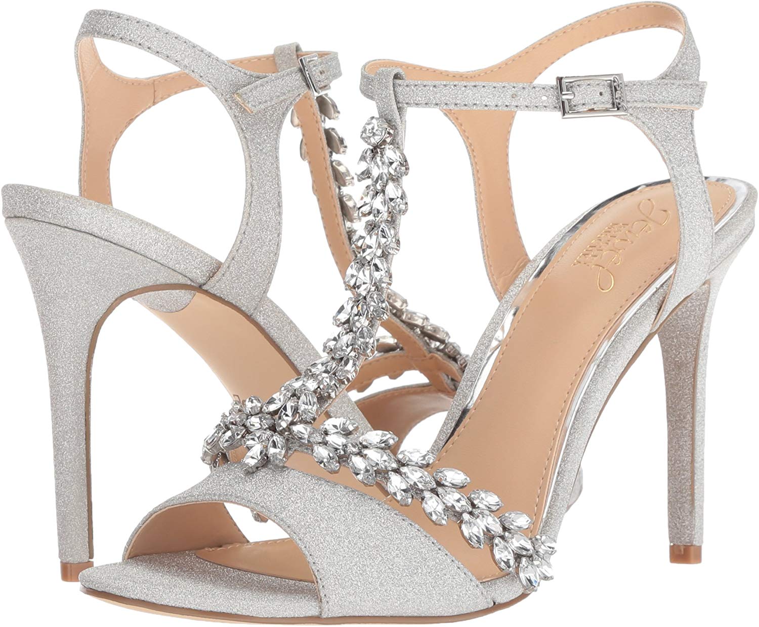 Jewel Badgley Mischka Women's MAXI Sandal, silver, Silver Glitter, Size ...