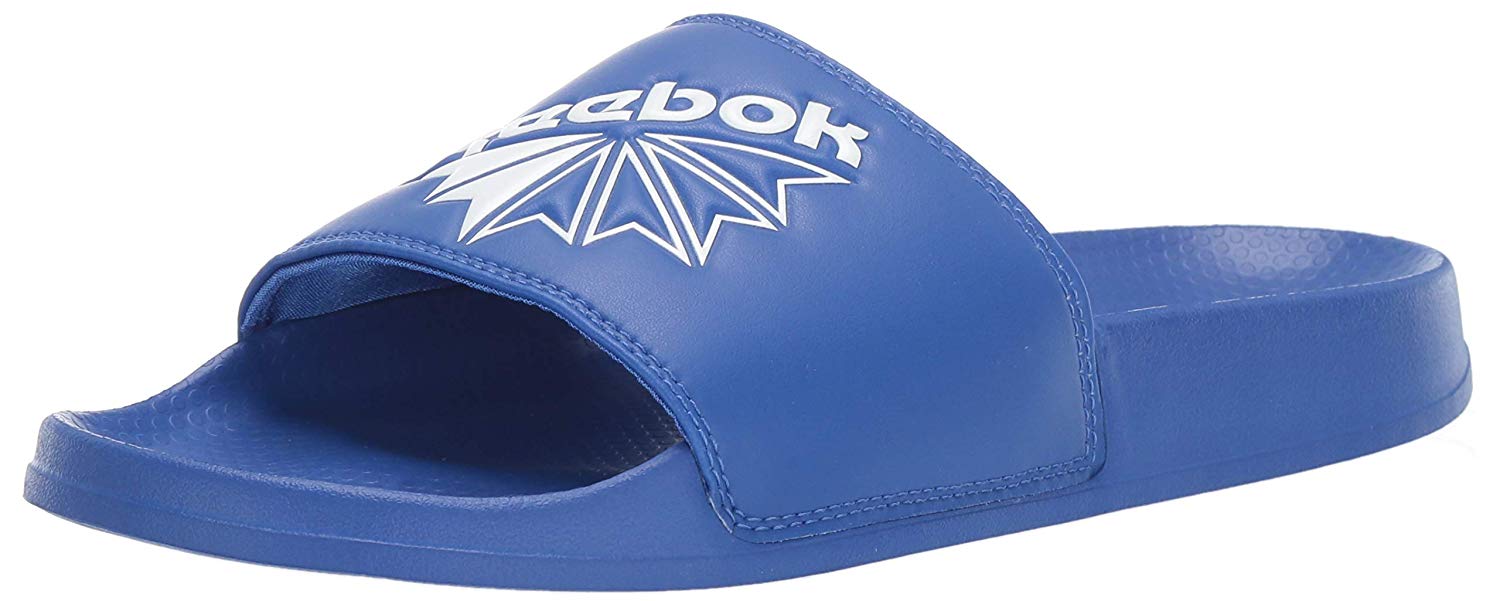 reebok slippers blue