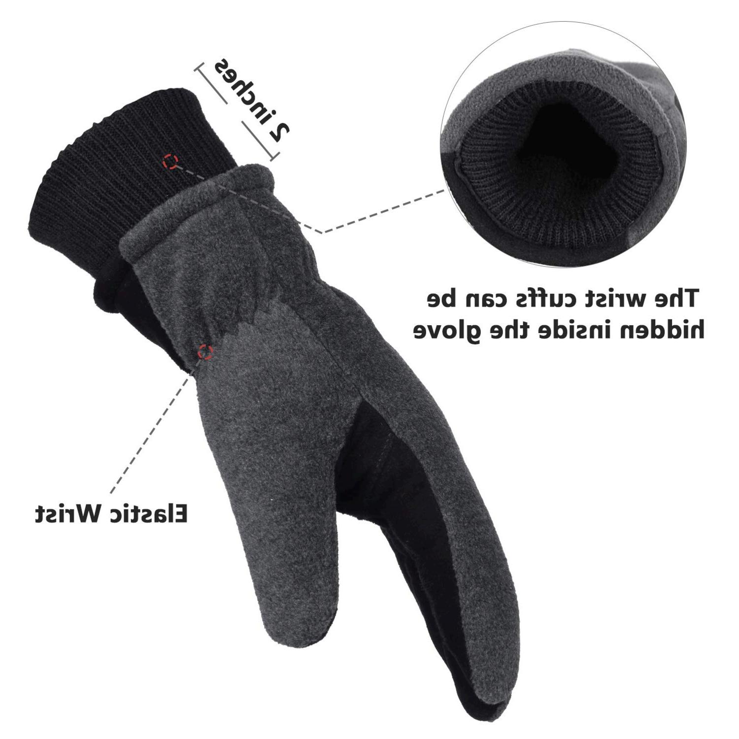 Winter Cold Weather Gloves Waterproof Genuine Deerskin, Gray, Size X ...