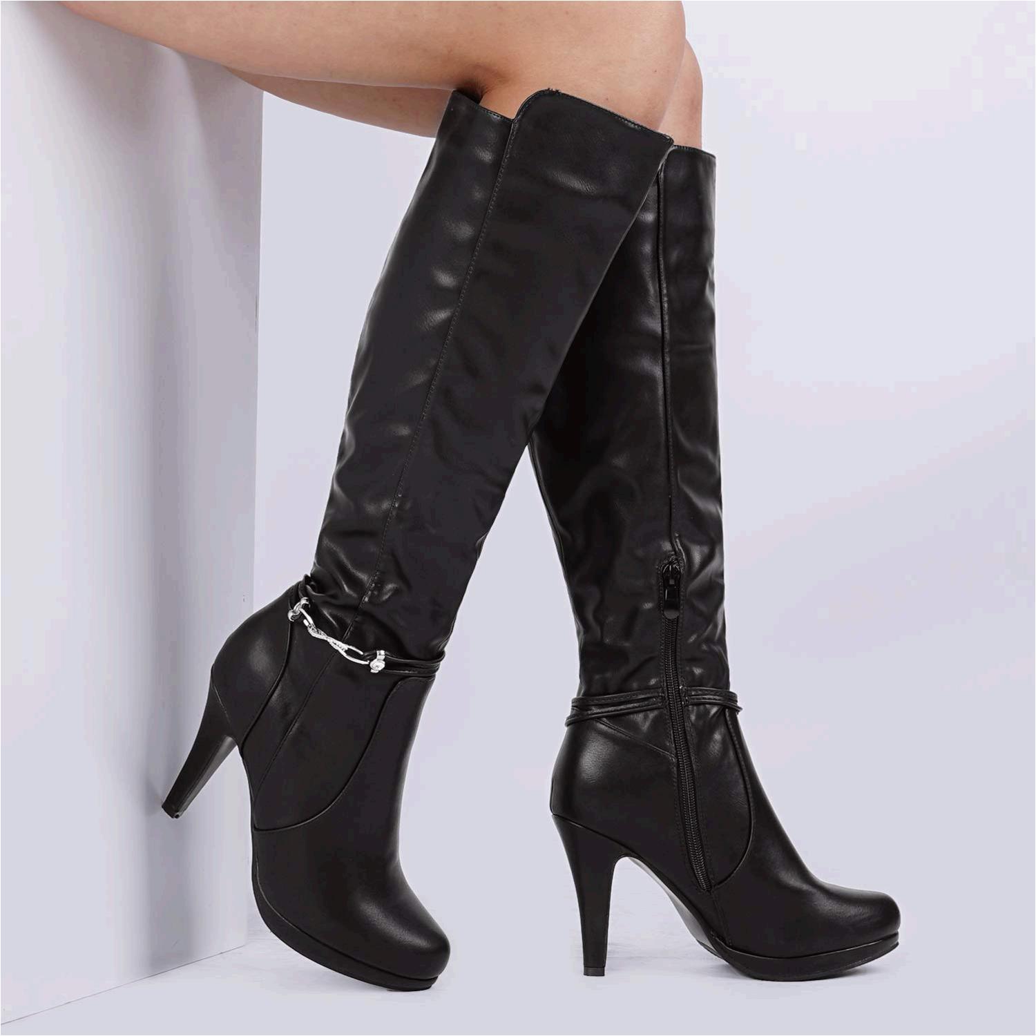 Dream Pairs Women S Knee High High Heel Boots Milann Black Pu Size 6 5 Uqgw 192623090411 Ebay