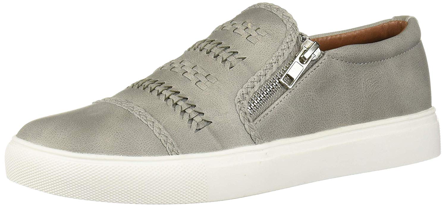 Report Womens Aillee Low Top Zipper Fashion Sneakers, Grey, Size 6.0