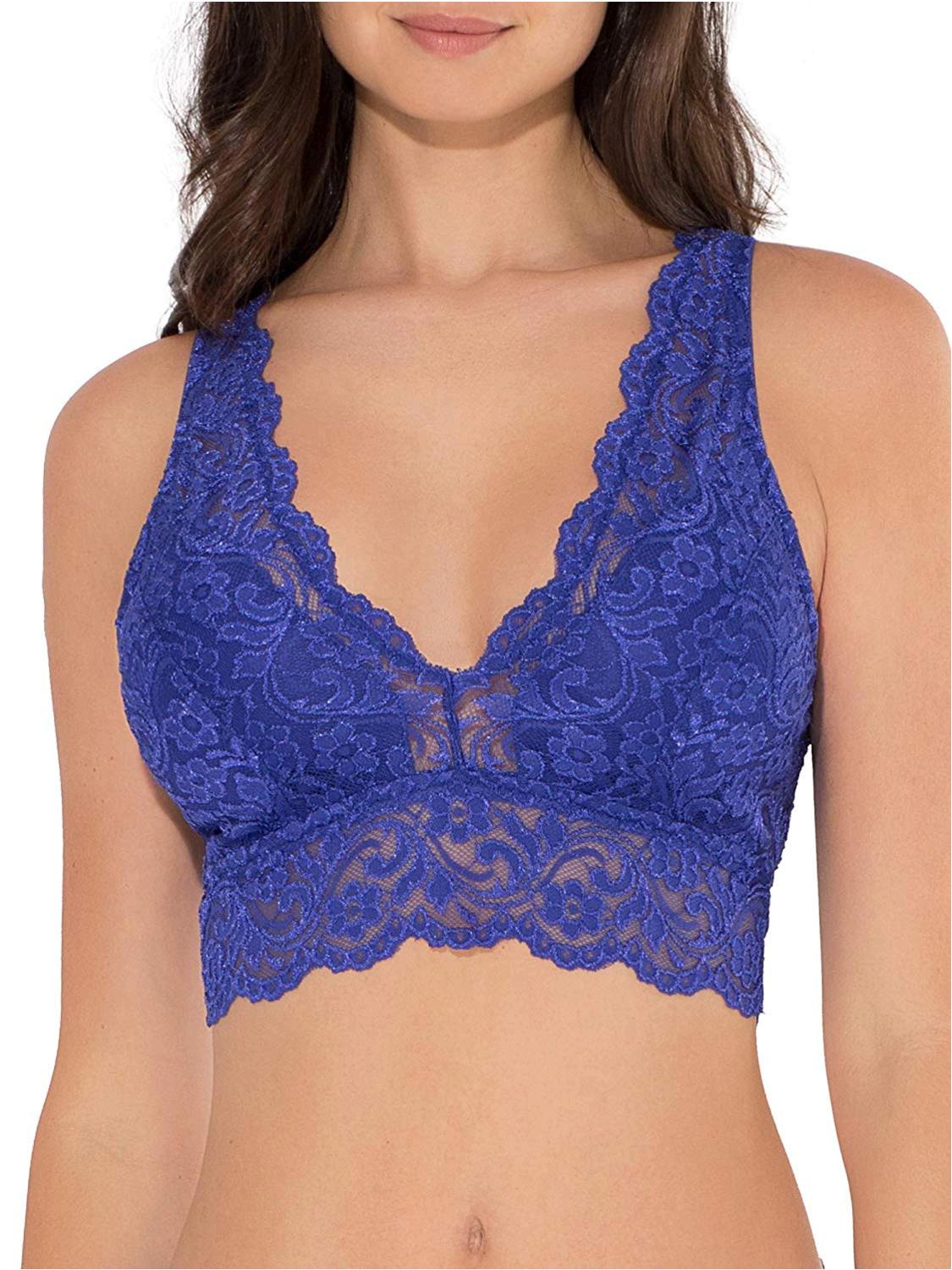 Smart And Sexy Womens Signature Lace Deep V Bralette Bra Indigo Size Large Ebay