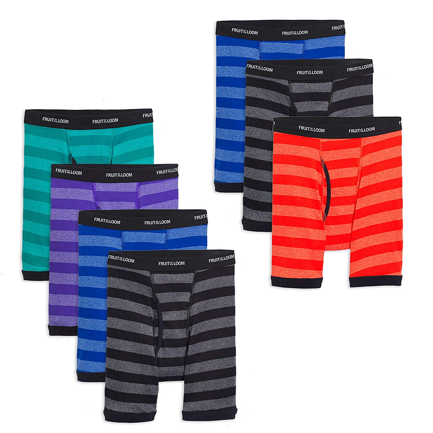 Fruit of the Loom Boys' Big Boxer Brief, Exposed and, MultiColor, Size ...