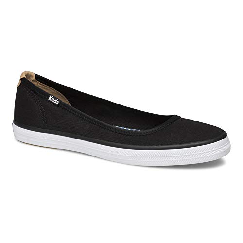 Keds Women's Bryn Seasonal Solids Ballet Flat, Black Twill, Size 8.5 ...