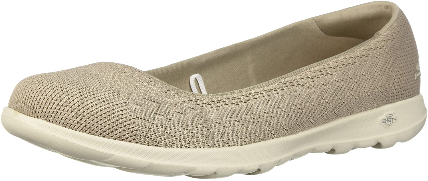 Skechers Womens Go Walk Lite Closed Toe Slip On Slippers, Taupe, Size 8 ...