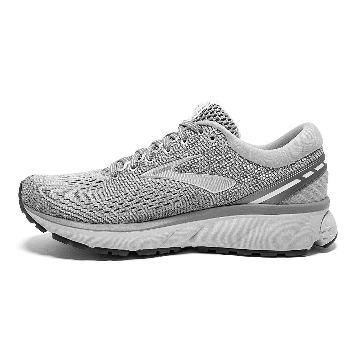 Brooks Womens Launch 4 Low Top Lace Up Running, Grey/Silver/White, Size ...