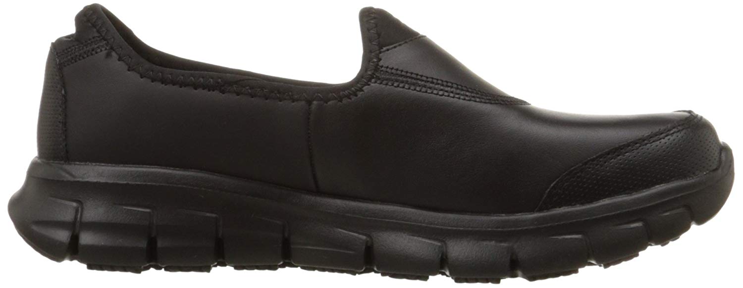 Skechers Women's Sure Track Slip Resistant SlipOn Work Shoes, Black