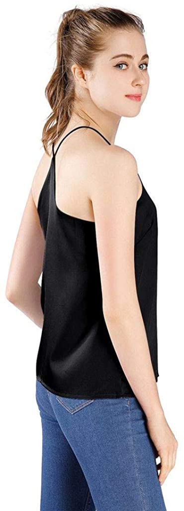 Wantschun Womens Silk Satin Camisole Cami Plain Strappy Vest Black Size Medium Ebay