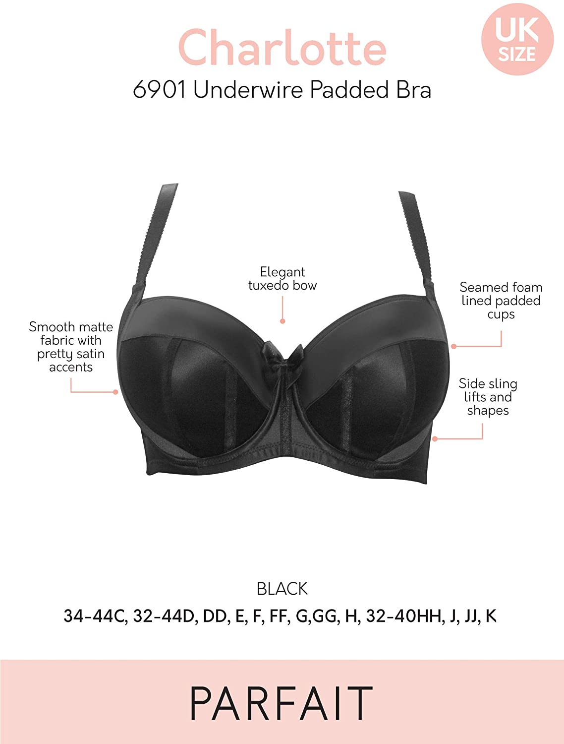 parfait-charlotte-6901-padded-underwire-bra-black-size-30d-mxyl-ebay