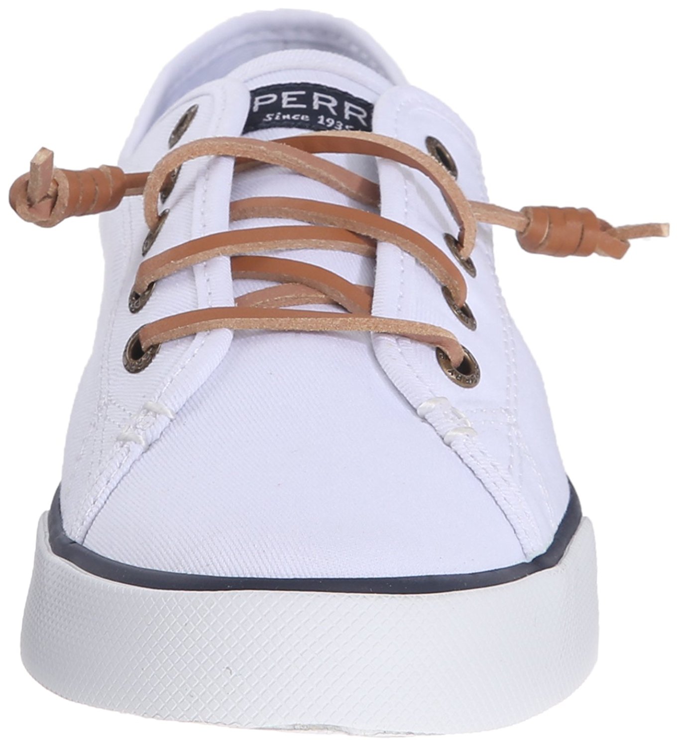 Sperry Womens Pier View Fabric Low Top Lace Up Fashion Sneakers, White ...